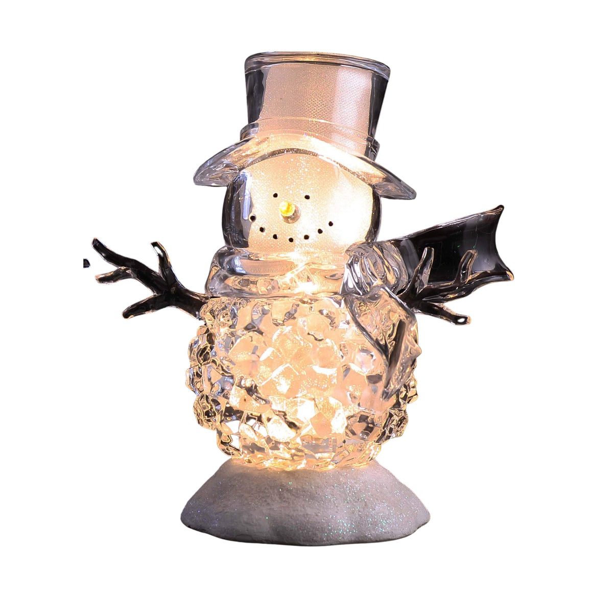 CC Christmas Decor Pack of 2 Icy Crystal Illuminated Christmas Ice Cube Snowman Figures 12.5