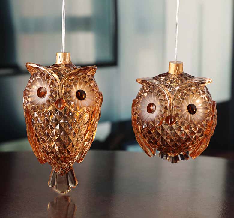 Amber Owls Orn