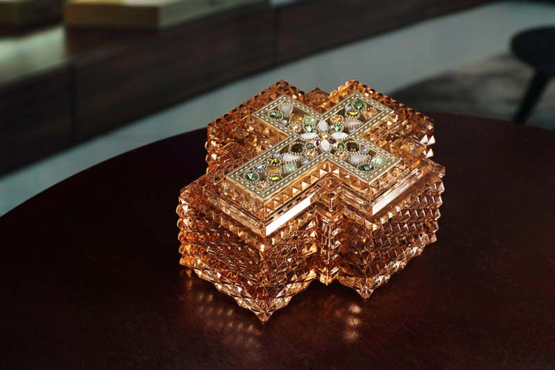 Cross Amber Jewelry Box
