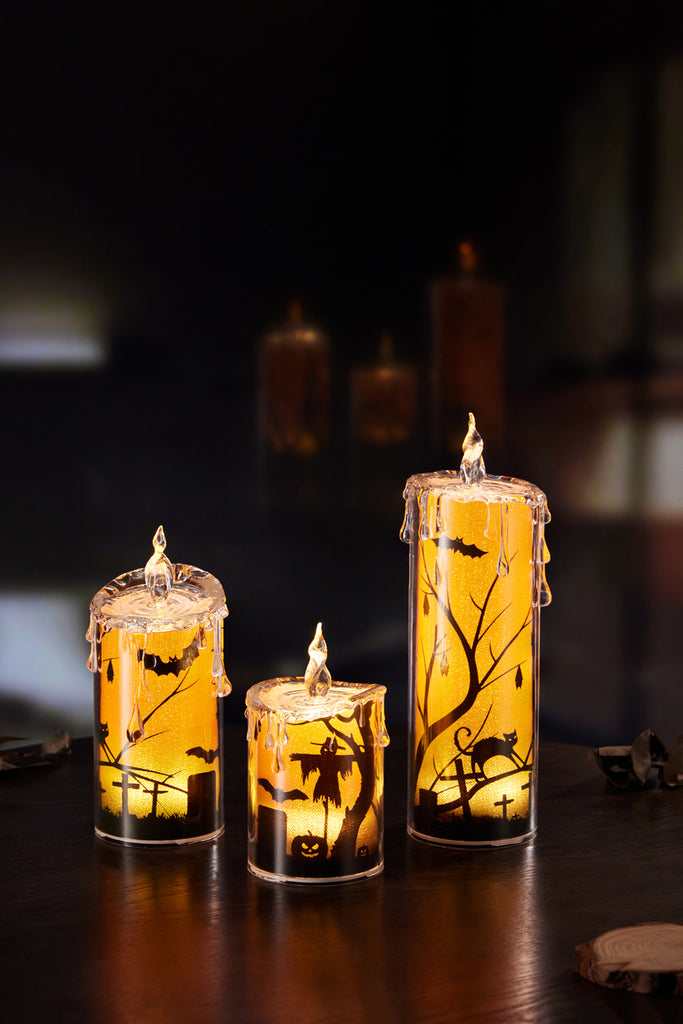 Orange Halloween Candle Set