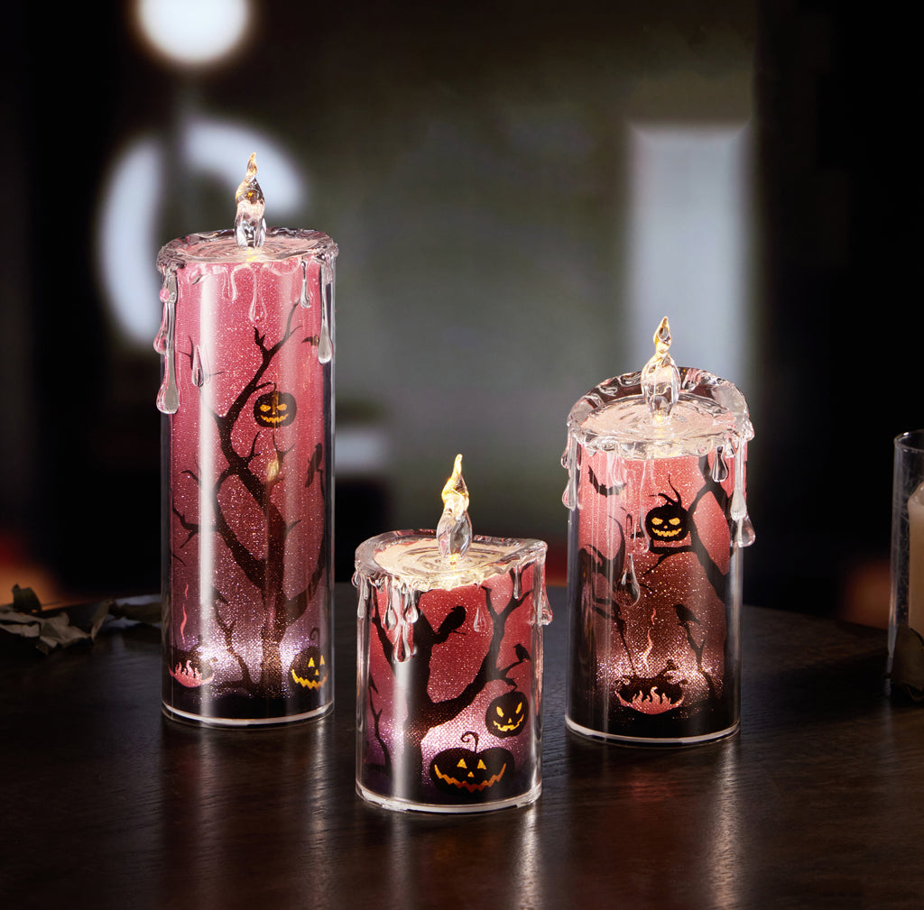 Red Halloween Candle Set