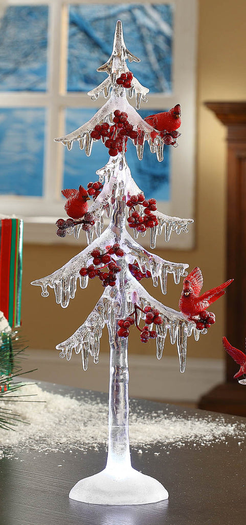 Icicle Tree w/ Cardinals 18"