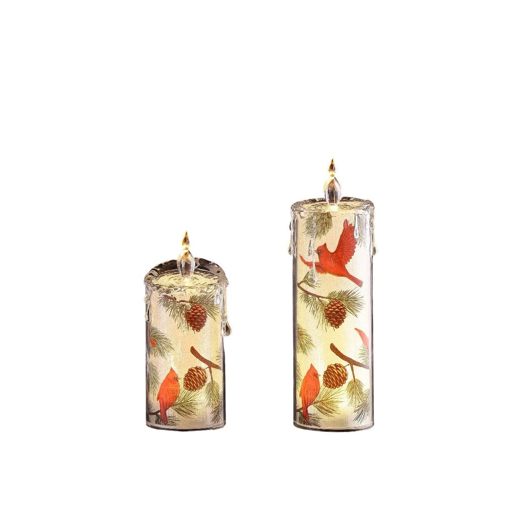 Cardinal w/Pinecone Candle Set - Icy Craft