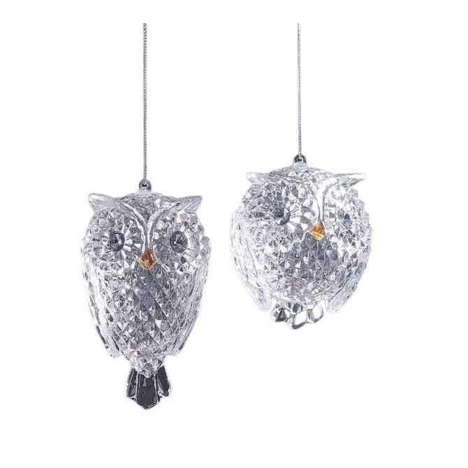 Diamond Cut Owl Orn. - Icy Craft