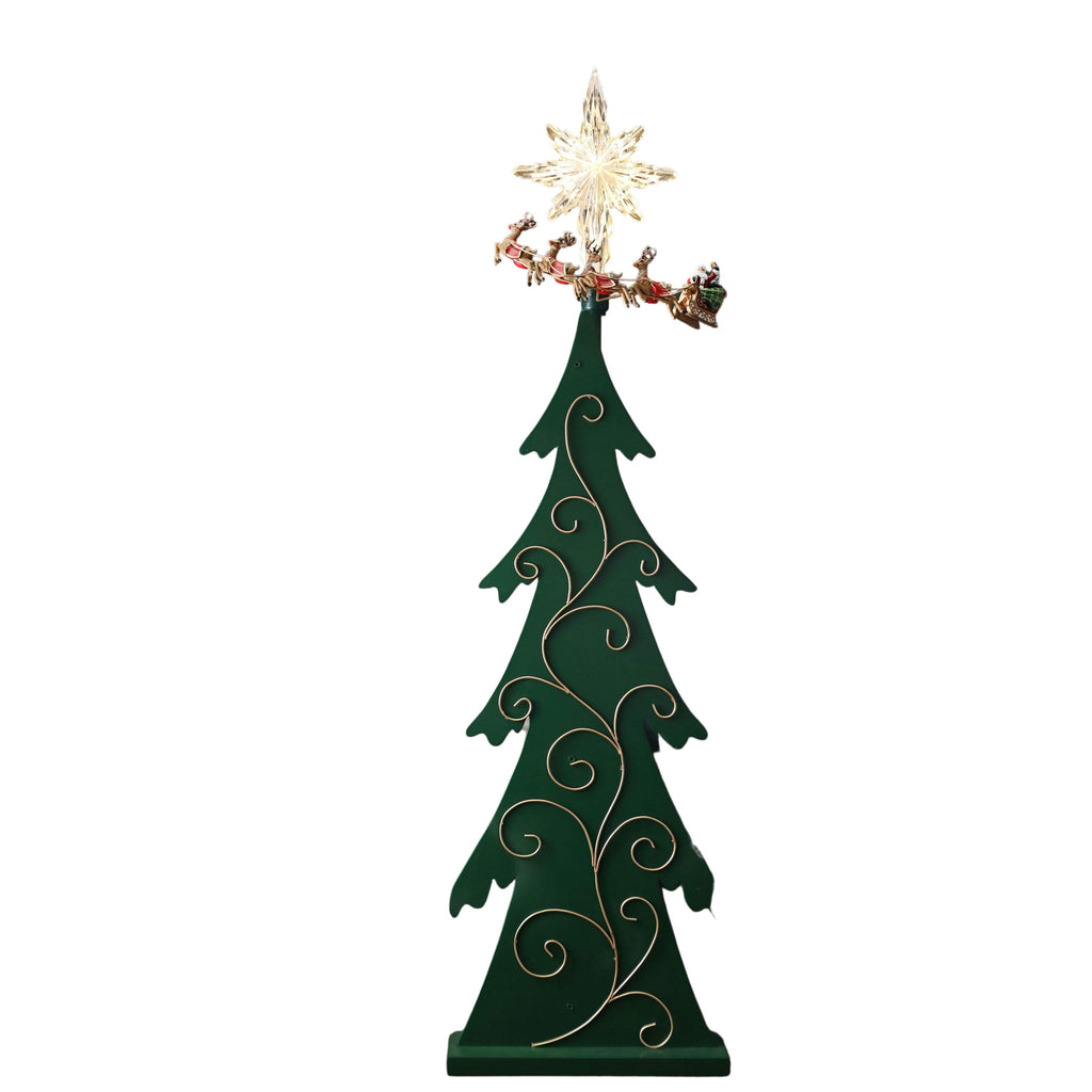 Santa & Reindeer Flight Tree Topper - Icy Craft
