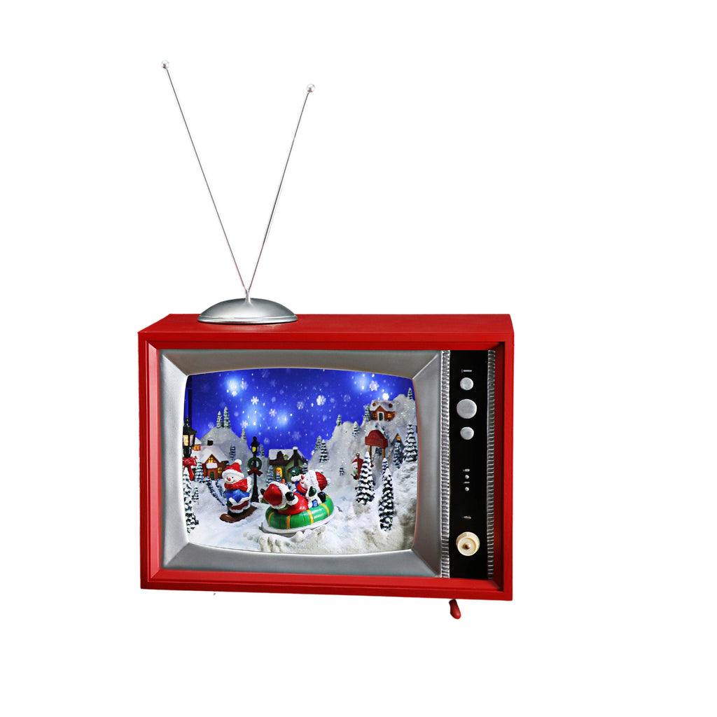 Sm. Cascading Snow Screen w/ Village TV - Icy Craft