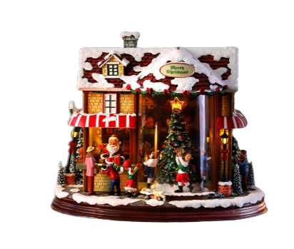 Set of 2 Red and White Pre Lit Toy Shop Christmas Tabletop Decorations 10