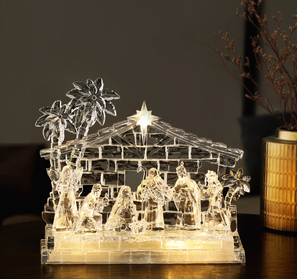 Brick Gold Glitter Nativity Set