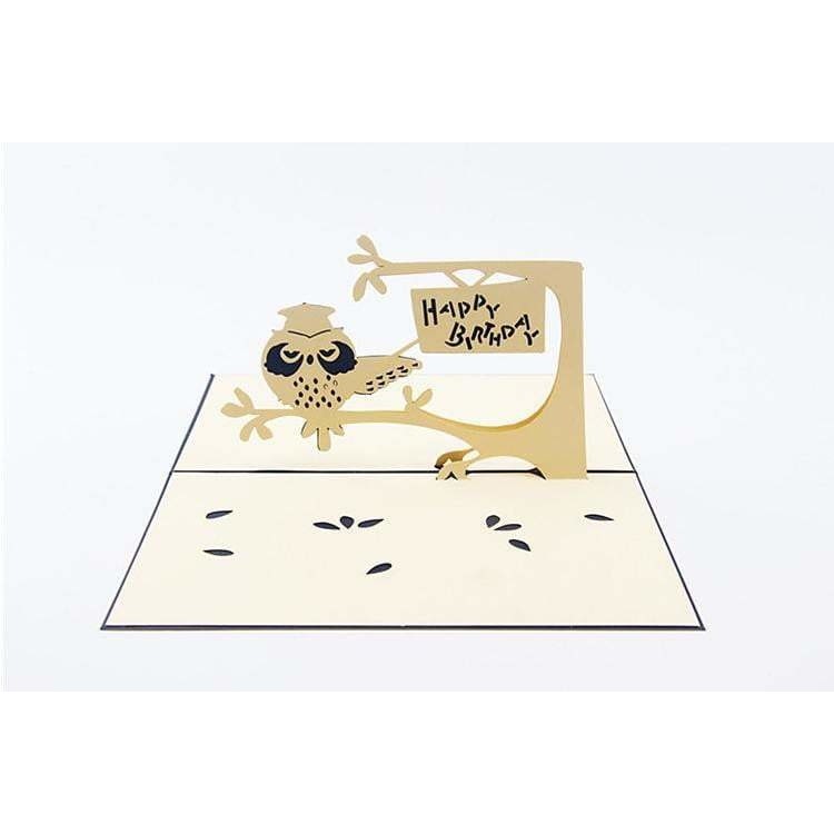 Happy Birthday Owl Pop-Up Card - Icy Craft