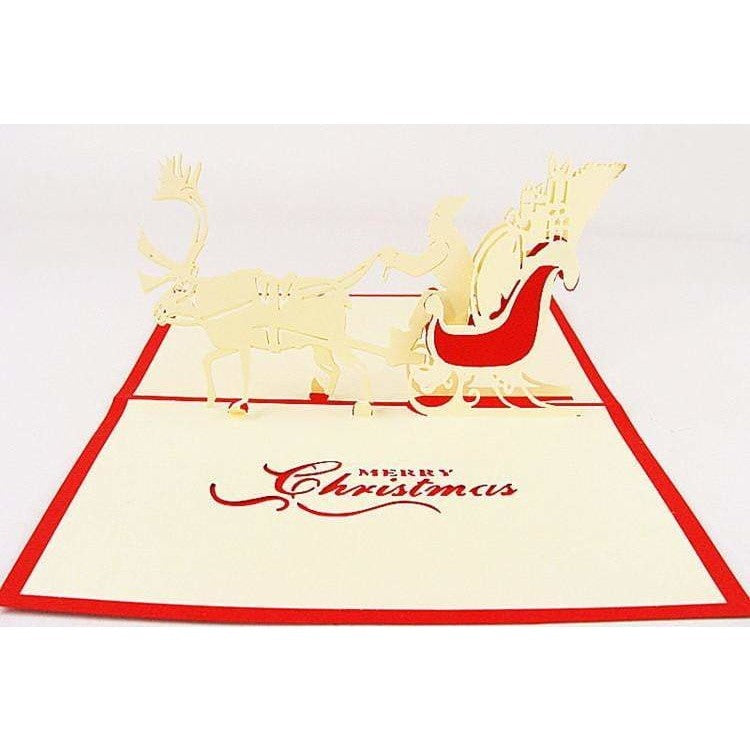 Reindeer & Sleigh Merry Christmas Pop-Up Card - Icy Craft