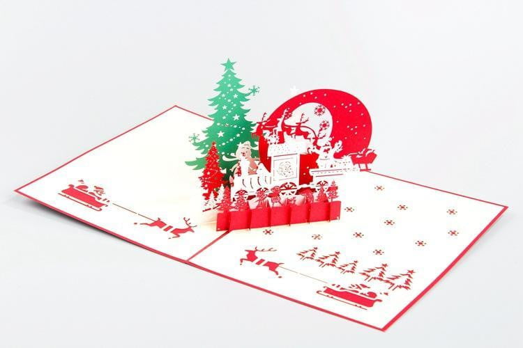 Moonlight Village Christmas Pop-Up Card - Icy Craft