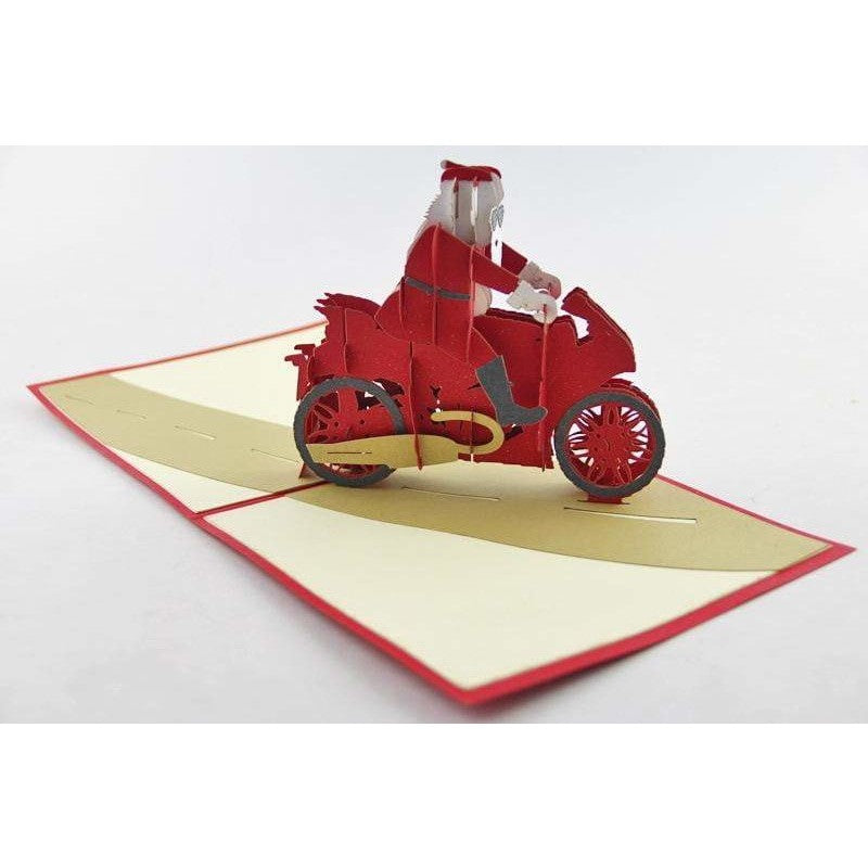 Santa Motorcycle Pop-Up Card - Icy Craft