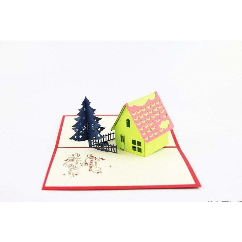 Merry Christmas House Pop-Up Card - Icy Craft