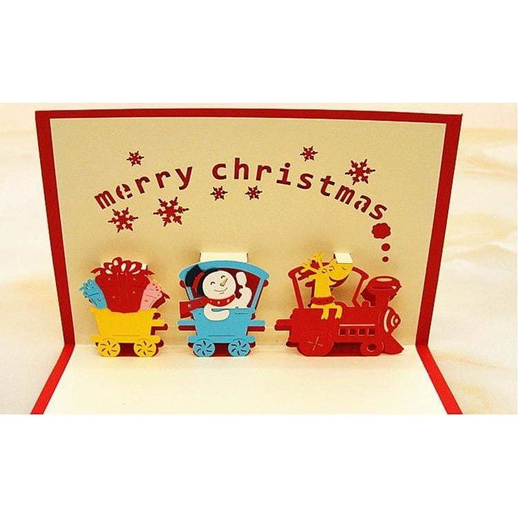 Merry Christmas Train Stand-Up Card - Icy Craft