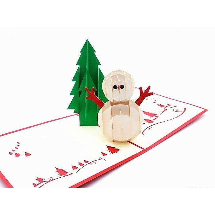 Snowman & Tree Pop-Up Card - Icy Craft