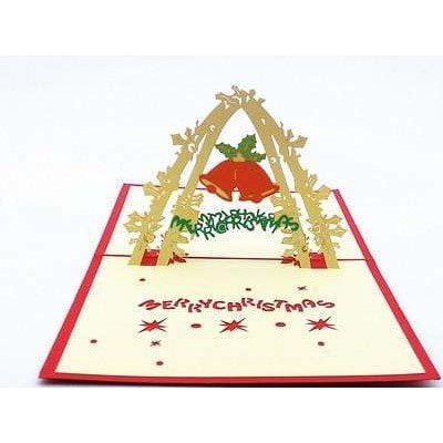Bell Arch Merry Christmas Pop-Up Card - Icy Craft