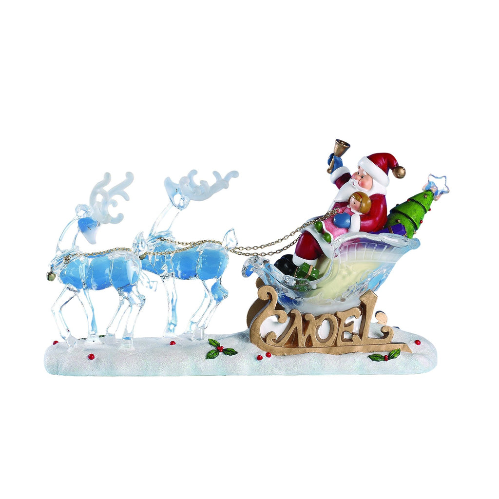 Santa on Sleigh w/Reindeer - Icy Craft