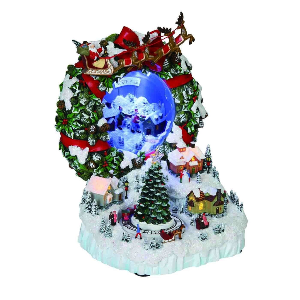 Wreath Village w/ Mirror - Icy Craft