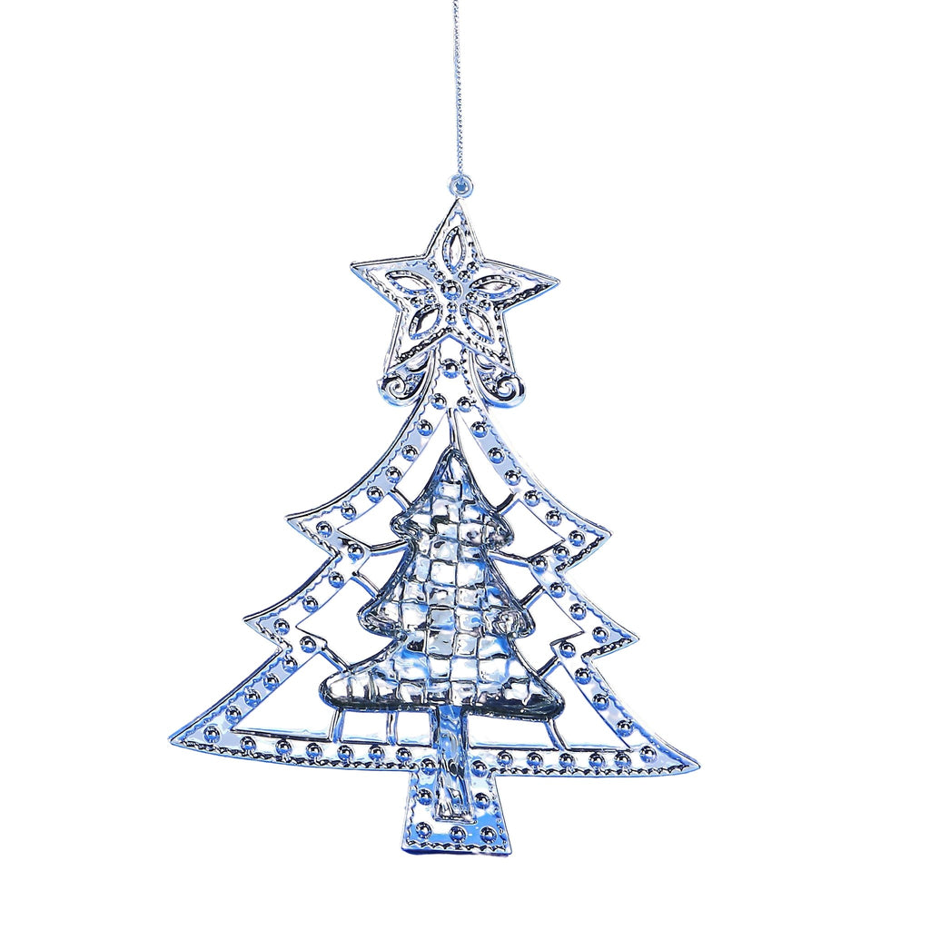Silver Metallic Christmas Tree Orn. - Icy Craft