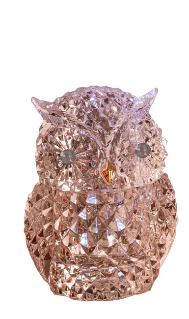 Diamond Cut Owl Jar
